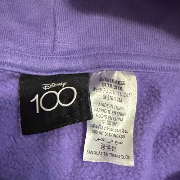 100 Anniversary Embroidered XL Purple Disneyland Hoodie 💜 - Picture 7 of 8
